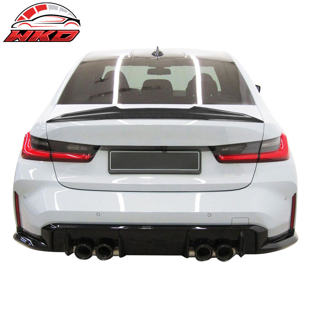 Fits 21-26 BMW G80 M3 PSM Style Rear Trunk Spoiler Wing Real Carbon Fiber