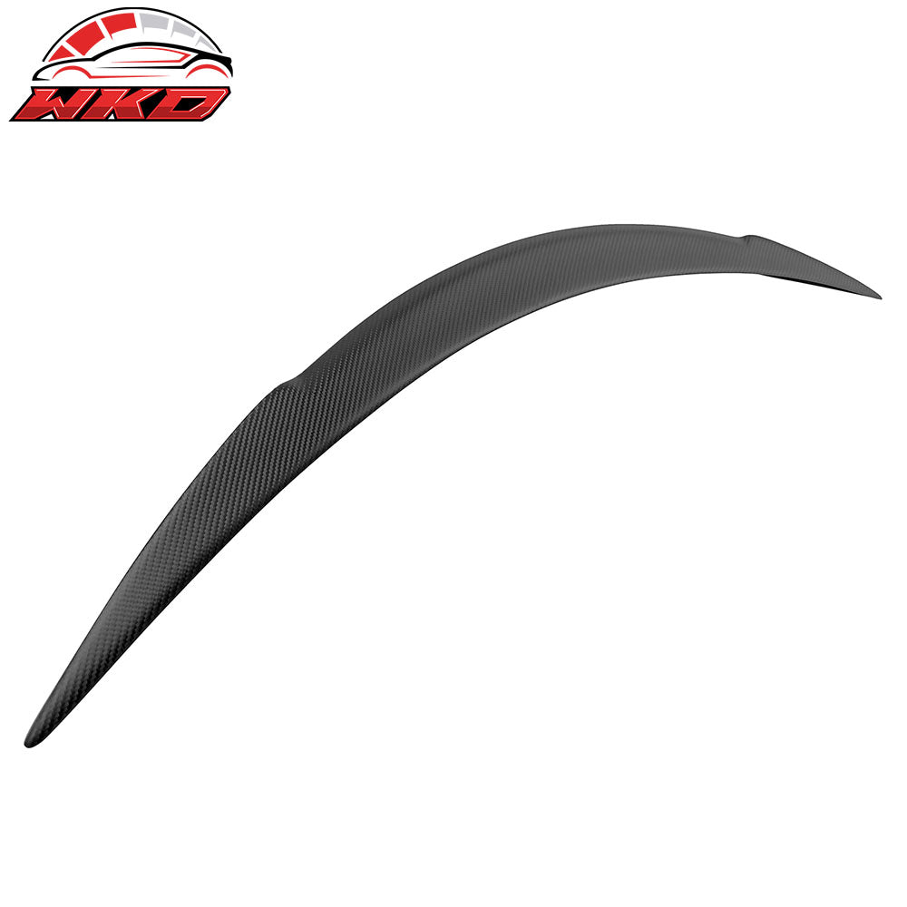 Fits 12-25 Tesla Model S V Style Rear Trunk Spoiler Wing Lip Matte Carbon Fiber