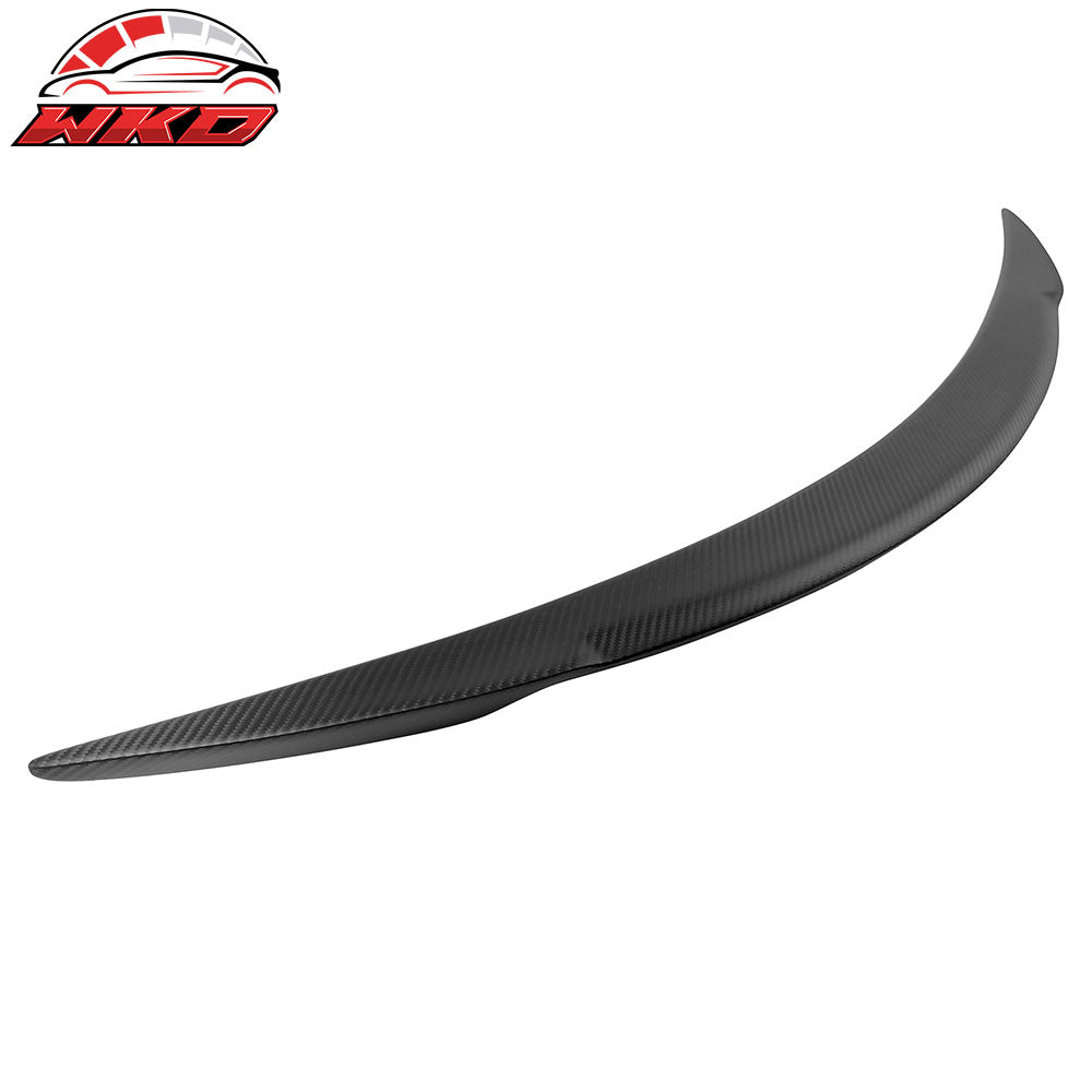 Fits 12-25 Tesla Model S V Style Rear Trunk Spoiler Wing Lip Matte Carbon Fiber