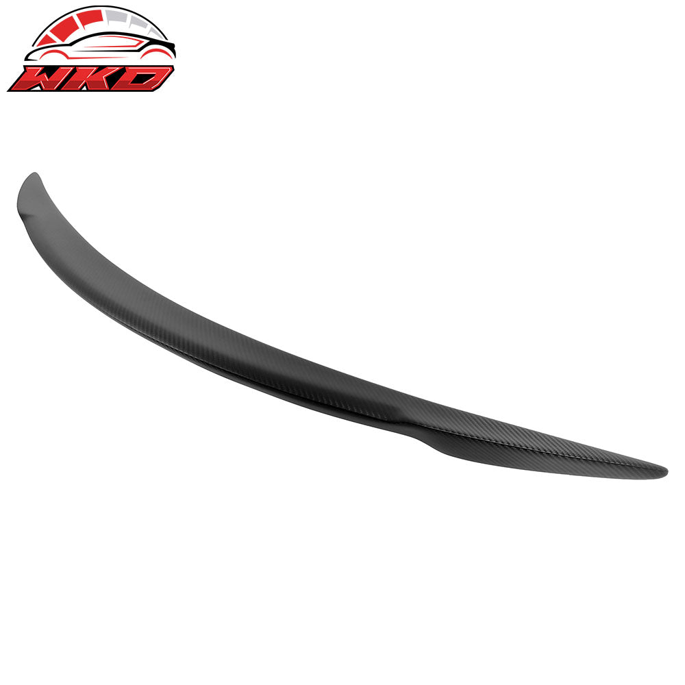Fits 12-25 Tesla Model S V Style Rear Trunk Spoiler Wing Lip Matte Carbon Fiber