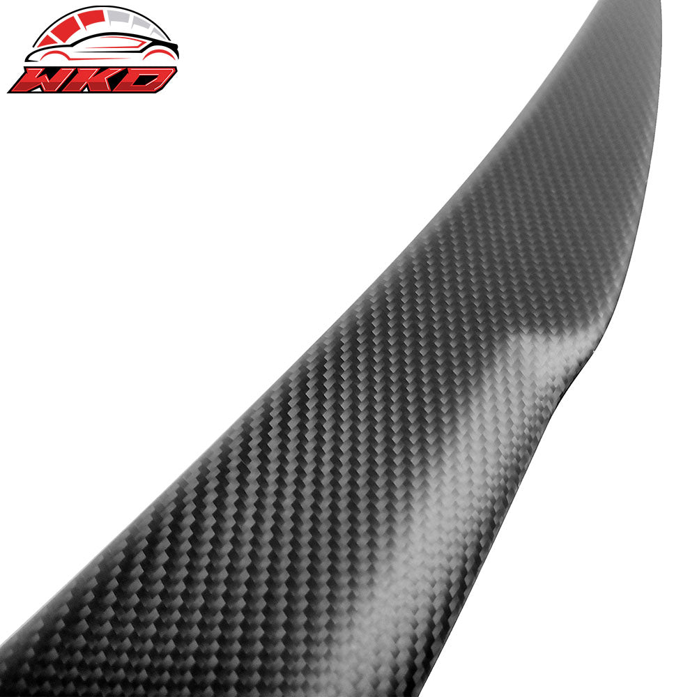 Fits 12-25 Tesla Model S V Style Rear Trunk Spoiler Wing Lip Matte Carbon Fiber
