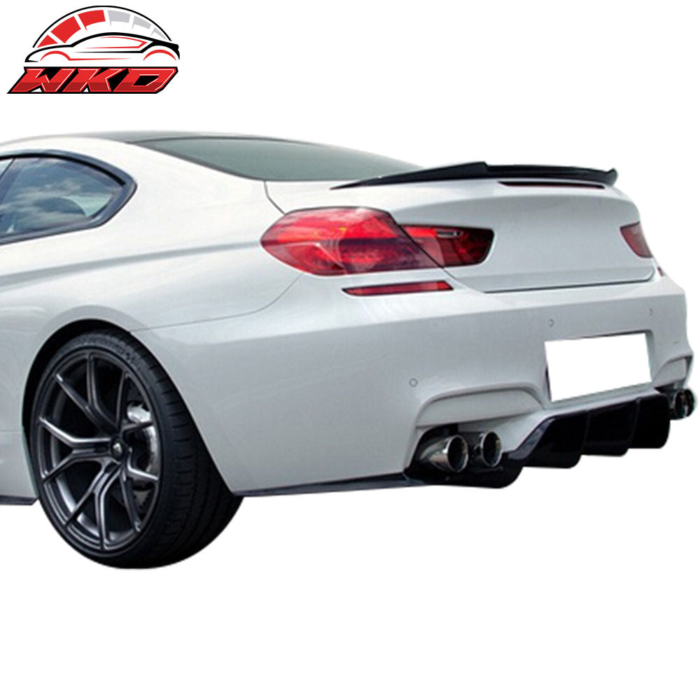 Fits 12-18 BMW F12 6 Series Convertible Rear Trunk Spoiler Wing ABS Matte Black