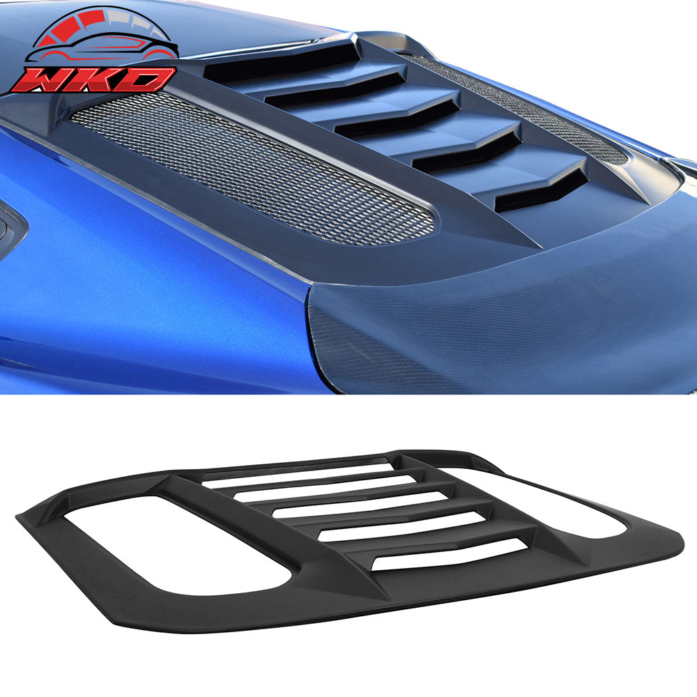 Fits 2024 Ford Mustang Coupe IKON V2 Rear Window Louver Cover ABS Matte Black