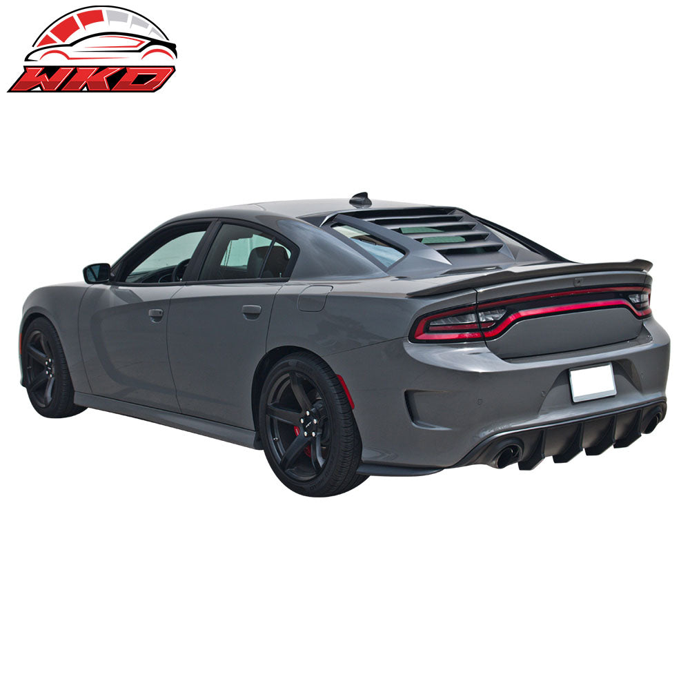 Fits 11-23 Dodge Charger V2 Rear Window Louver + V1 Side Window Louvers Scoop PP