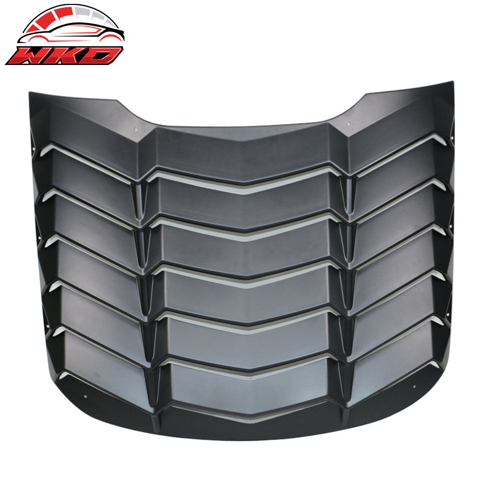 Fits 15-24 Ford Mustang Coupe IKON Style Rear Window Louver Sun Shade Cover ABS