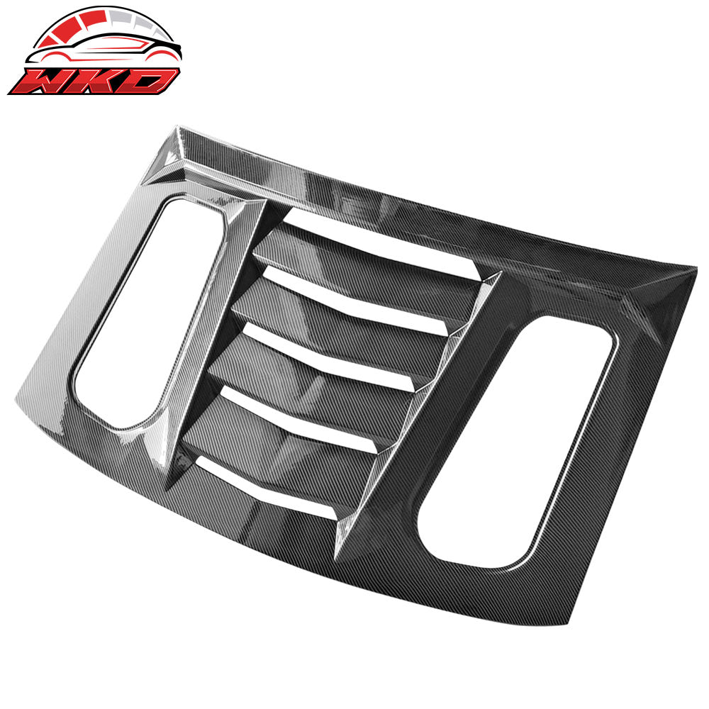 Fits 16-24 Chevy Camaro V2 Rear Window Louver Sun Shade Vent Carbon Fiber Print