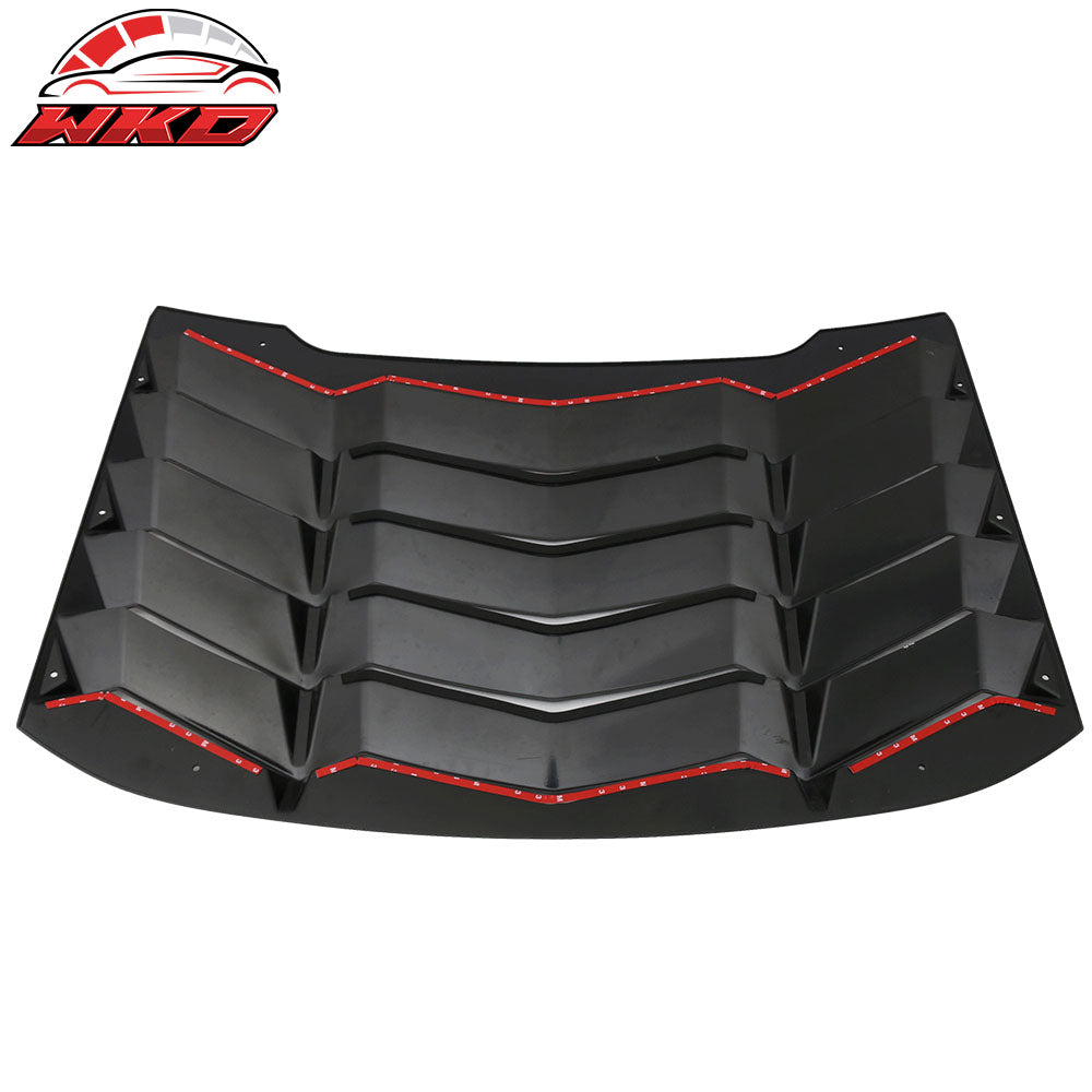 Fits 16-19 Chevy Cruze Rear Window Louvers Cover Sun Shade Unpainted Black ABS