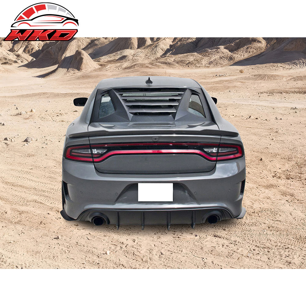 Fits 11-23 Dodge Charger Carbon Fiber Print Window Louver Rear Sun Shade Cover