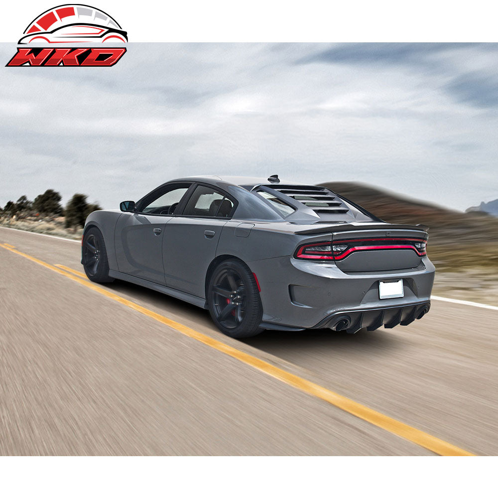 Fits 11-23 Dodge Charger Carbon Fiber Print Window Louver Rear Sun Shade Cover