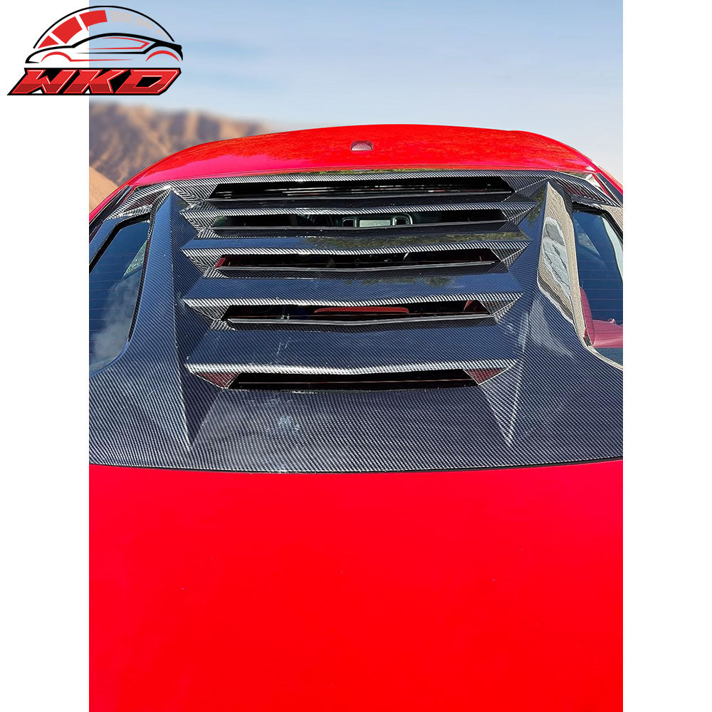 Fits 11-23 Dodge Charger Carbon Fiber Print Window Louver Rear Sun Shade Cover