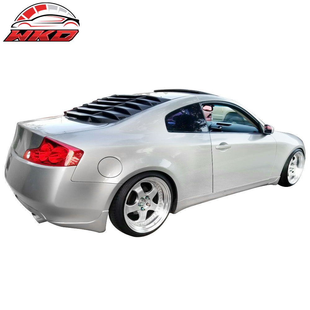 Fit 03-07 Infiniti G35 Coupe Rear Window Louver Sun Shade Cover ABS- Gloss Black