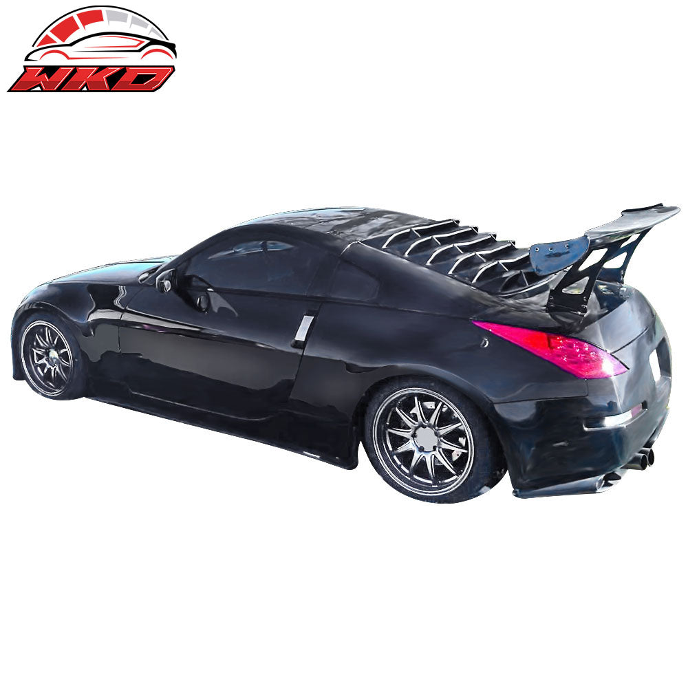 Fits 03-08 Nissan 350Z IKON Style Rear Window Louver Sun Shade ABS Gloss Black