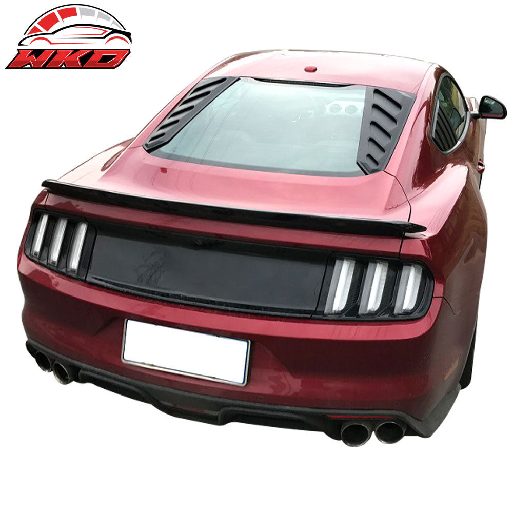 Fits 15-23 Ford Mustang Coupe ABS 2PCS Rear Window Louver Cover Sun Shade Vent