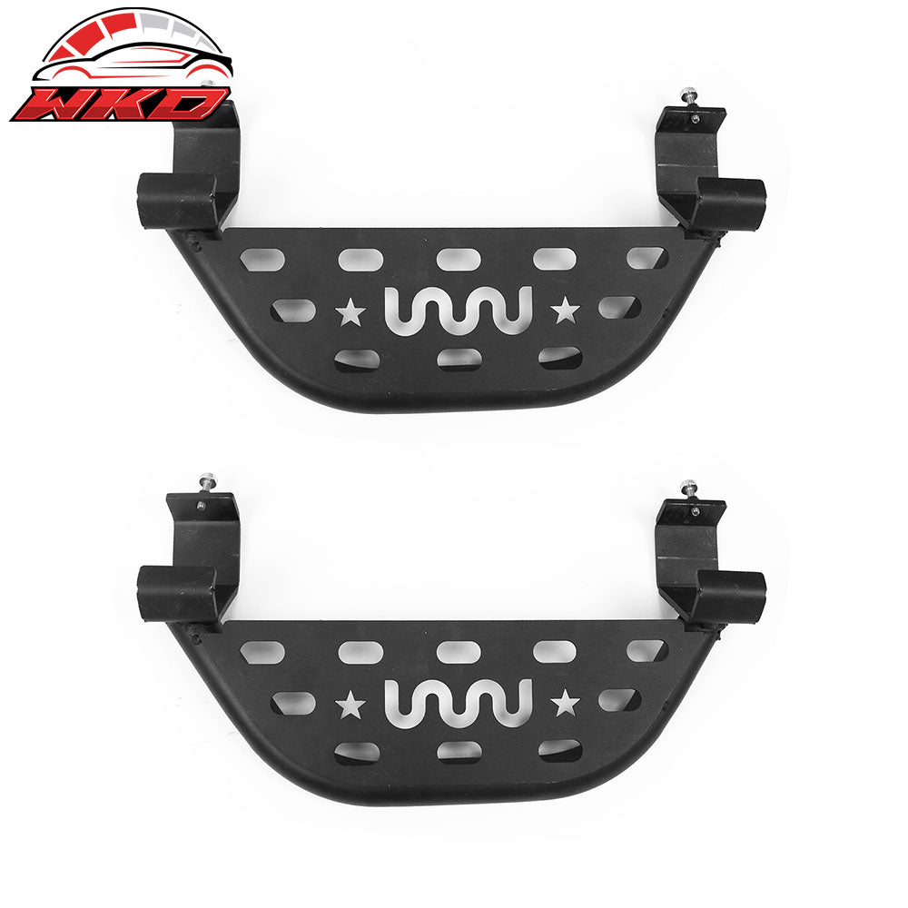 Fits 21-25 Ford Bronco 2/4 Door Rock Rail Side Steps Tungsten Steel Black Pair