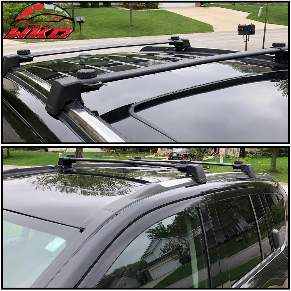 Fits 11-16 Jeep Compass OE Style Roof Rack Cross Bar Black ABS Aluminum