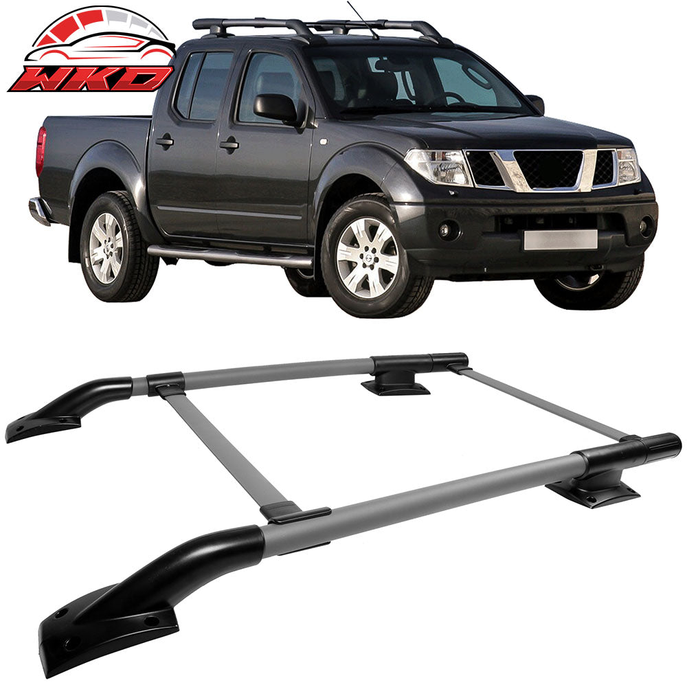 Fits 05-22 Nissan Frontier OE Style Roof Rack Rail Cross Bar Pair Grey + Black