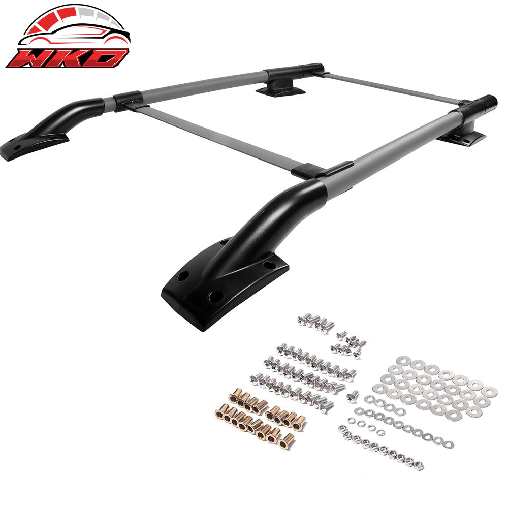 Fits 05-22 Nissan Frontier OE Style Roof Rack Rail Cross Bar Pair Grey + Black