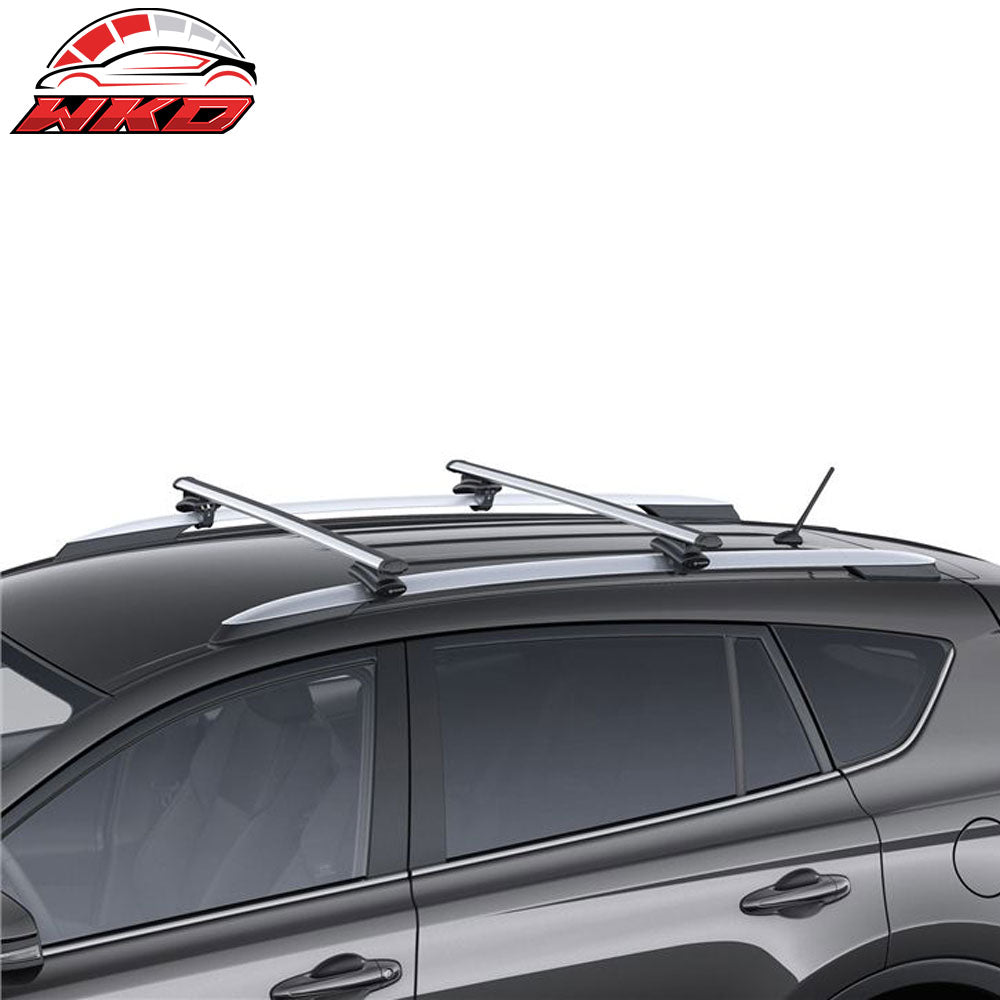 Fits 13-18 Toyota RAV4 Aluminum Silver Roof Rack Side Rails Bar OE Style 2PC