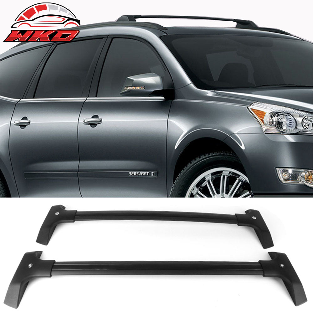 Fits 09-17 Chevy Traverse OE Style Roof Rack Rail Cross Bar Carrier Black