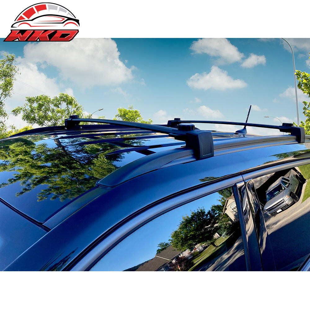 Fits 17-25 Jeep Compass Factory Style Top Roof Rack Cross Bar Pair Black