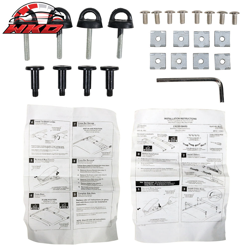 Fits 13-16 Mazda CX-5 CX5 OE Style Roof Top Rack Aluminum Black Cross Bar