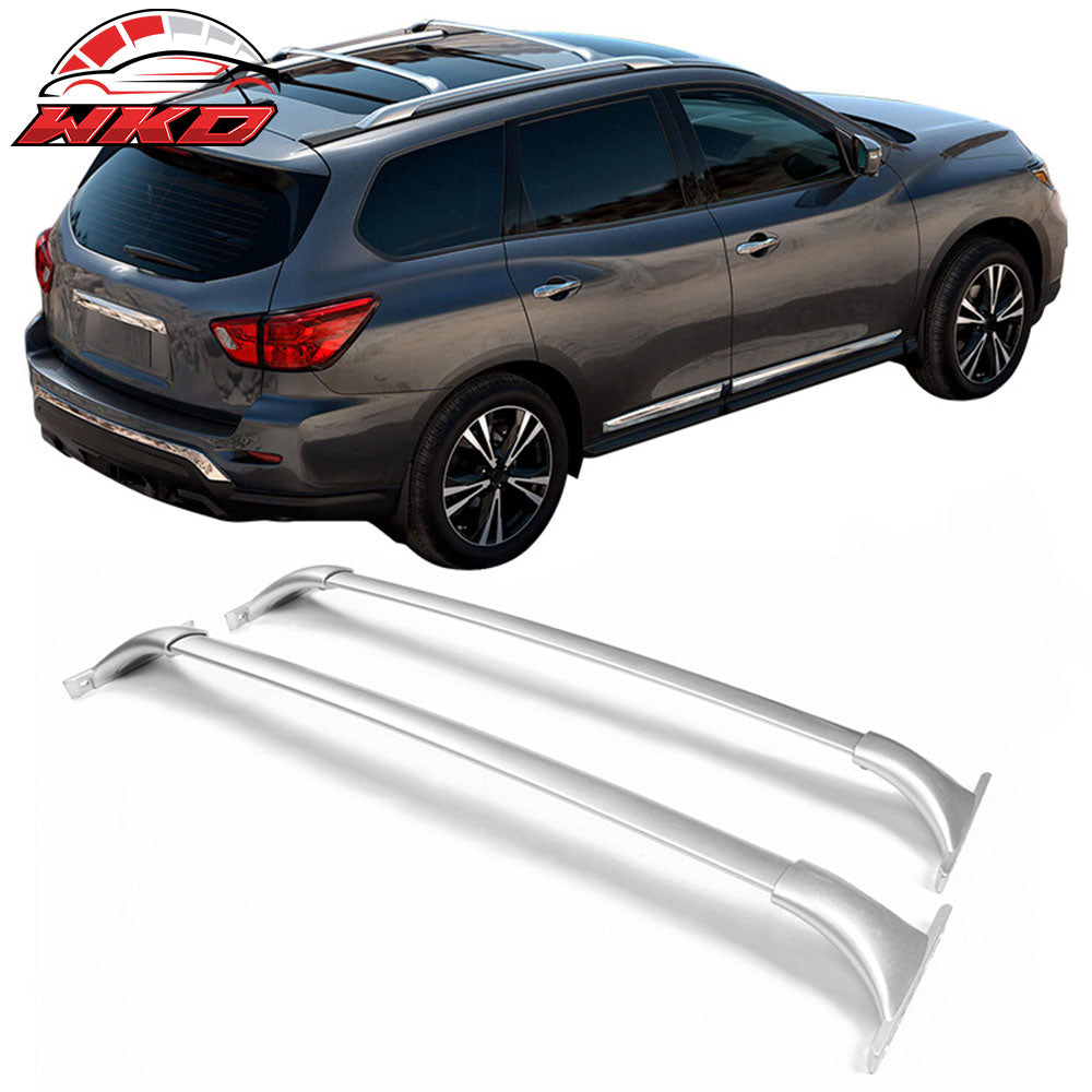 Fits 14-20 Nissan Rogue OE Factory Style Roof Rack Cross Bar Silver - Aluminum