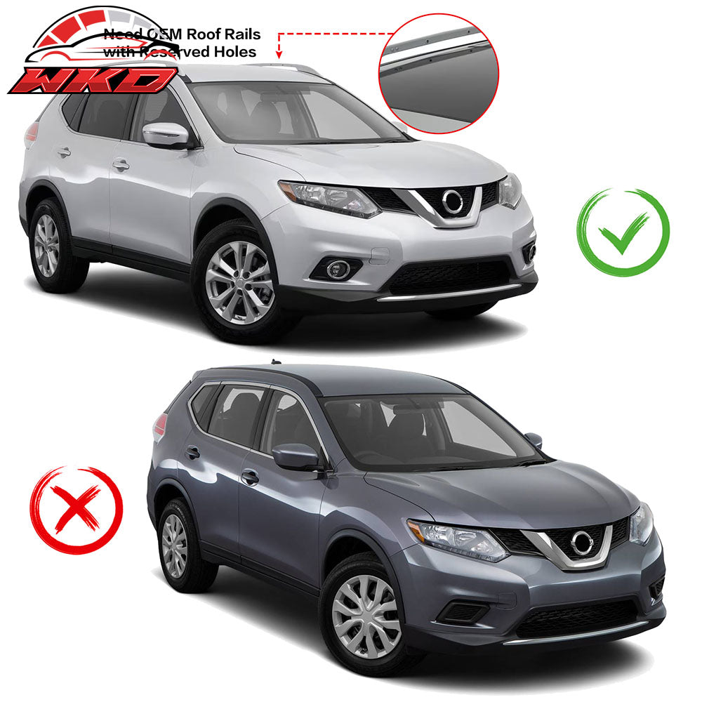 Fits 14-20 Nissan Rogue OE Factory Style Roof Rack Cross Bar Silver - Aluminum