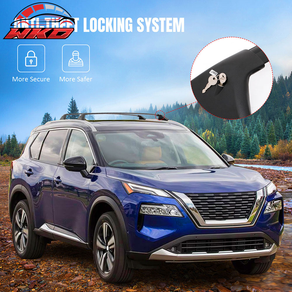 Fits 21-25 Nissan?Rogue Aluminum Roof Rack Luggage Carrier Cross Bars w/ Lock