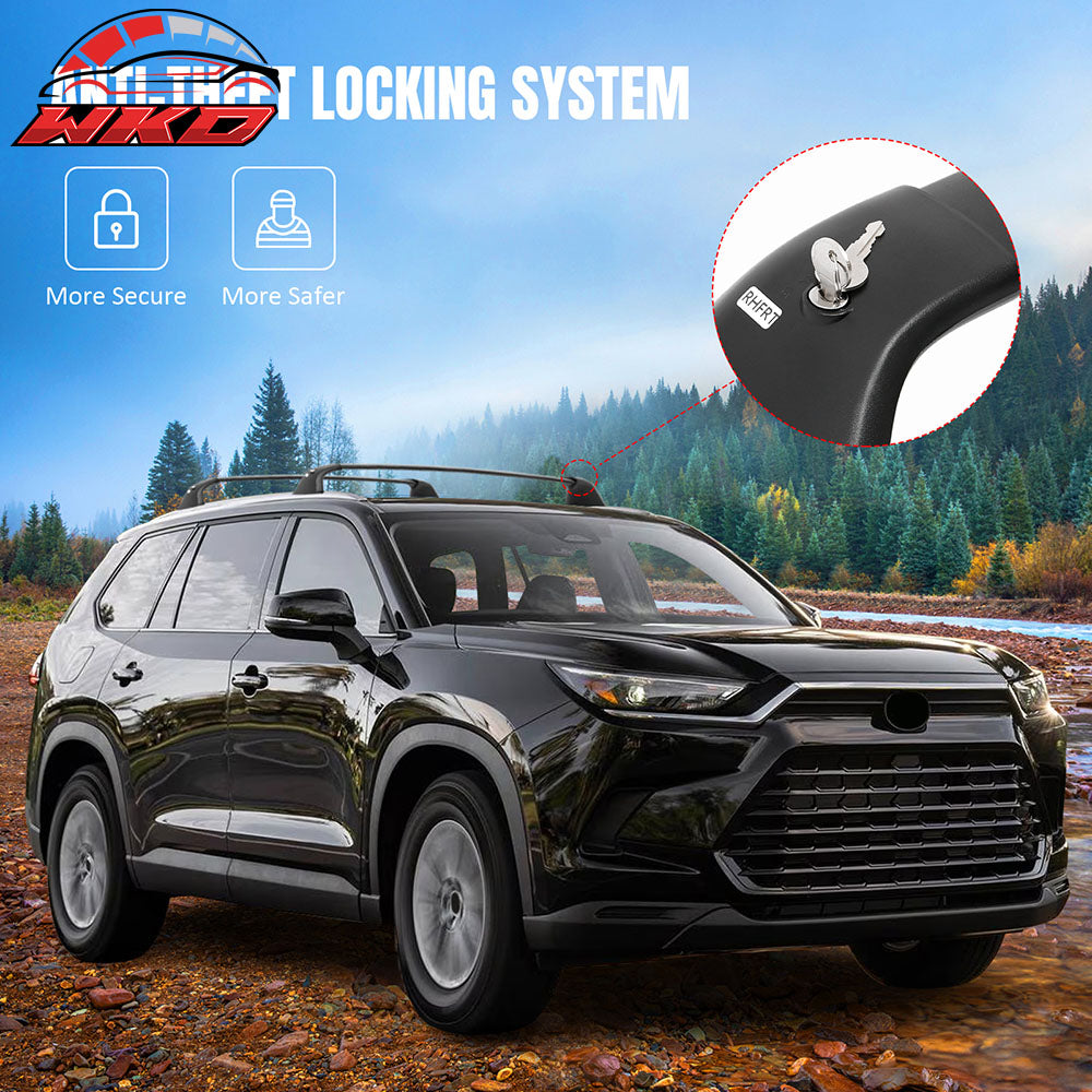 Fits 24-25 Toyota Grand Highlander& Lexus TX Aluminum Roof Rack Rail Cross Bars