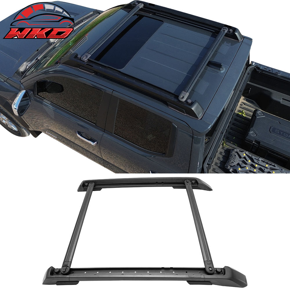 Fits 24-25 Toyota Tacoma Double Cab 4PCS Aluminum Roof Cross Bars w/ Slide Rail