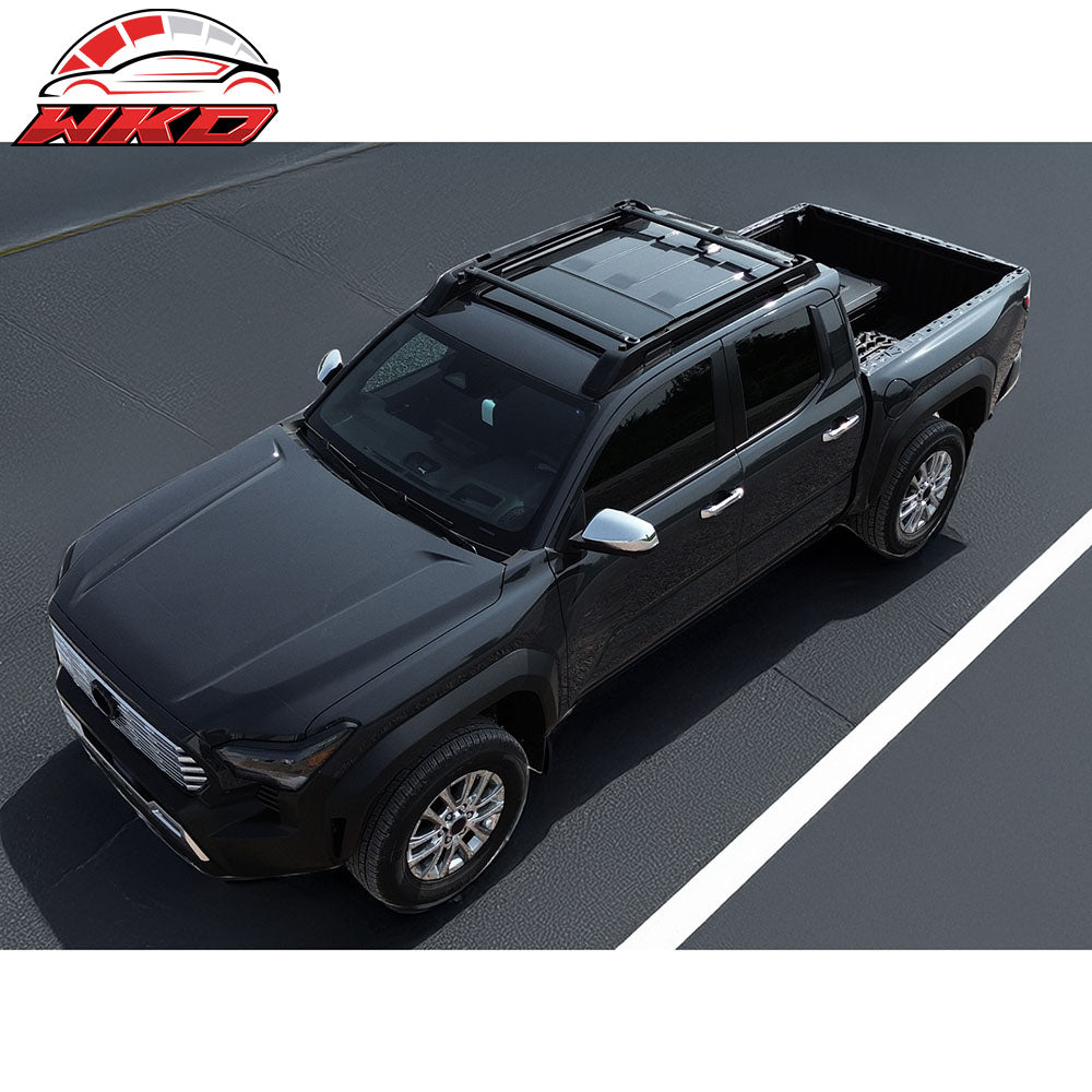 Fits 24-25 Toyota Tacoma Double Cab 4PCS Aluminum Roof Cross Bars w/ Slide Rail