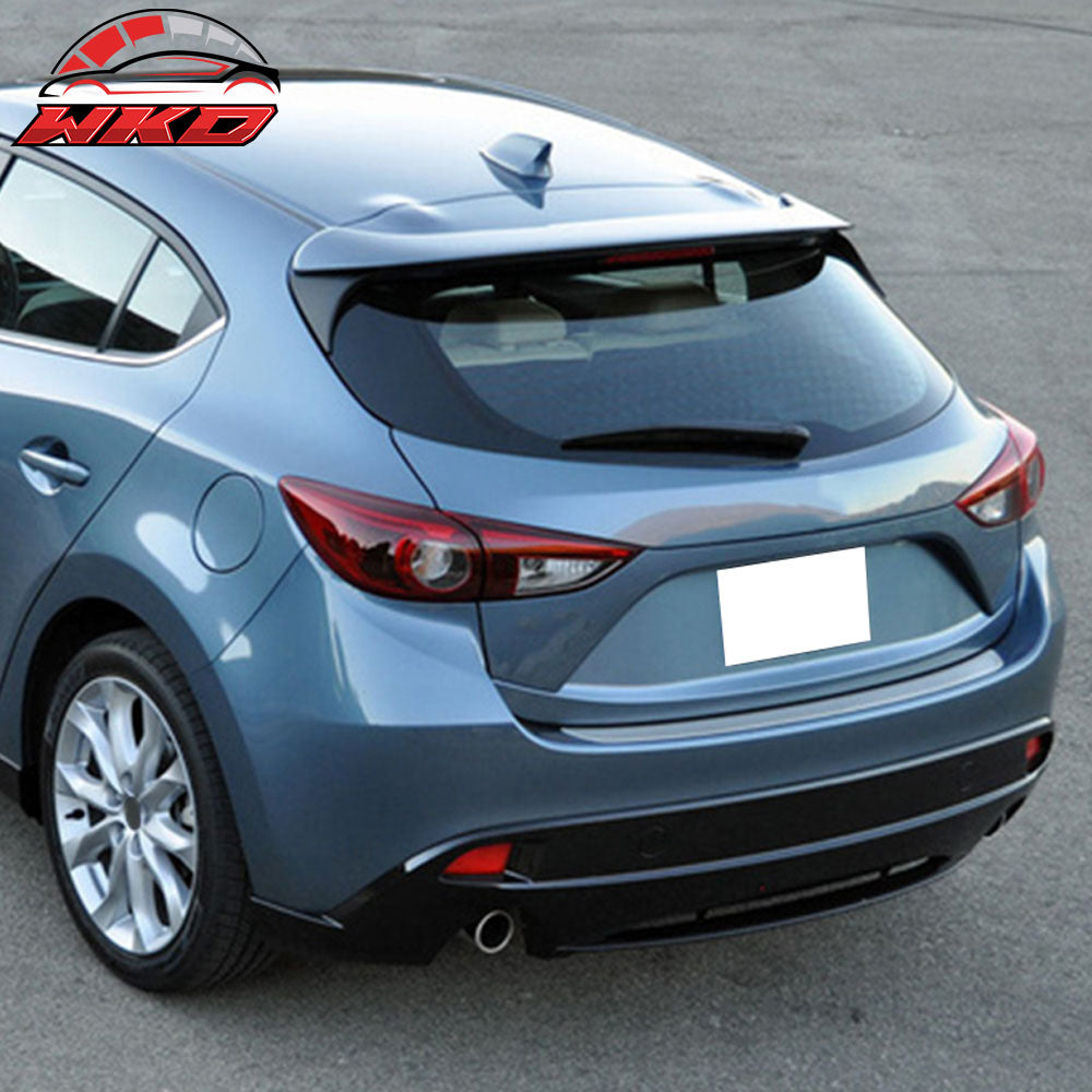 Fits 14-16 Mazda 3 Hatchback OE Factory Style Unpainted Roof Spoiler - ABS