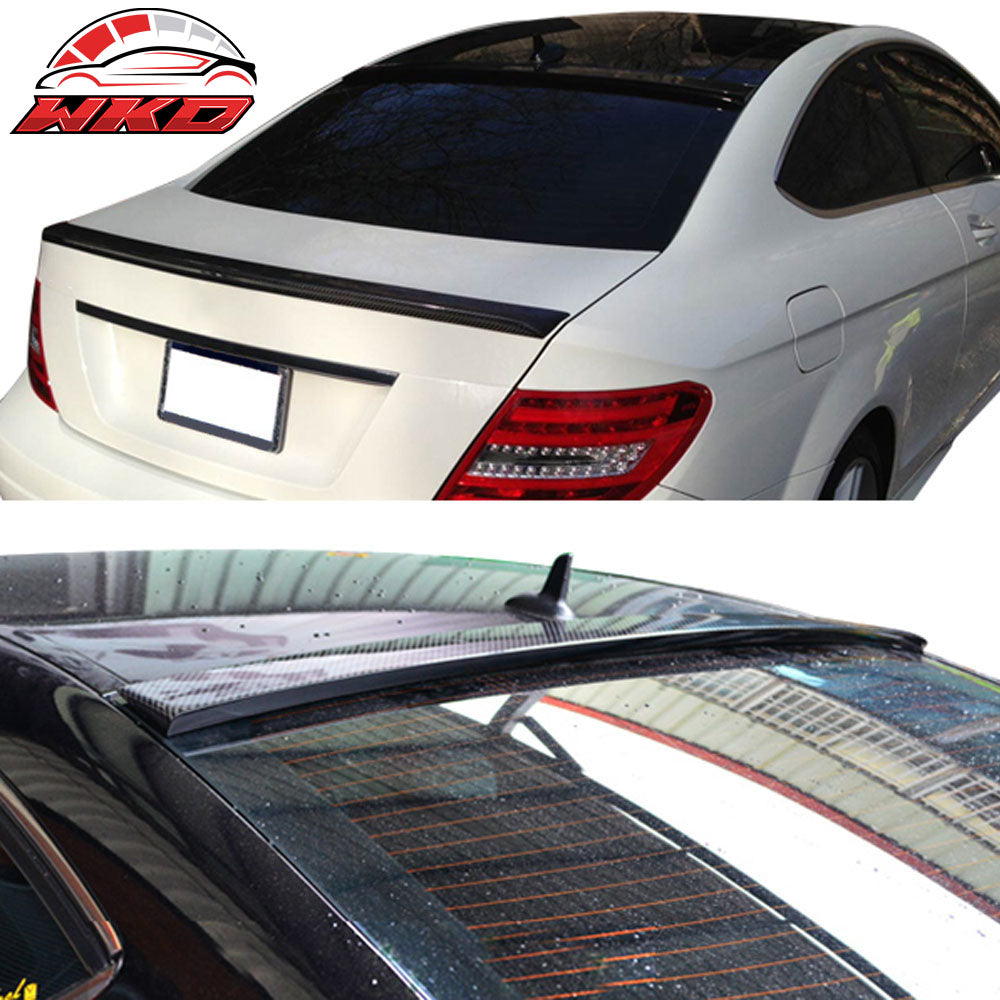 Fits 12-15 Benz C-Class C204 W204 Coupe OE Roof + AMG Trunk Spoiler Carbon Fiber
