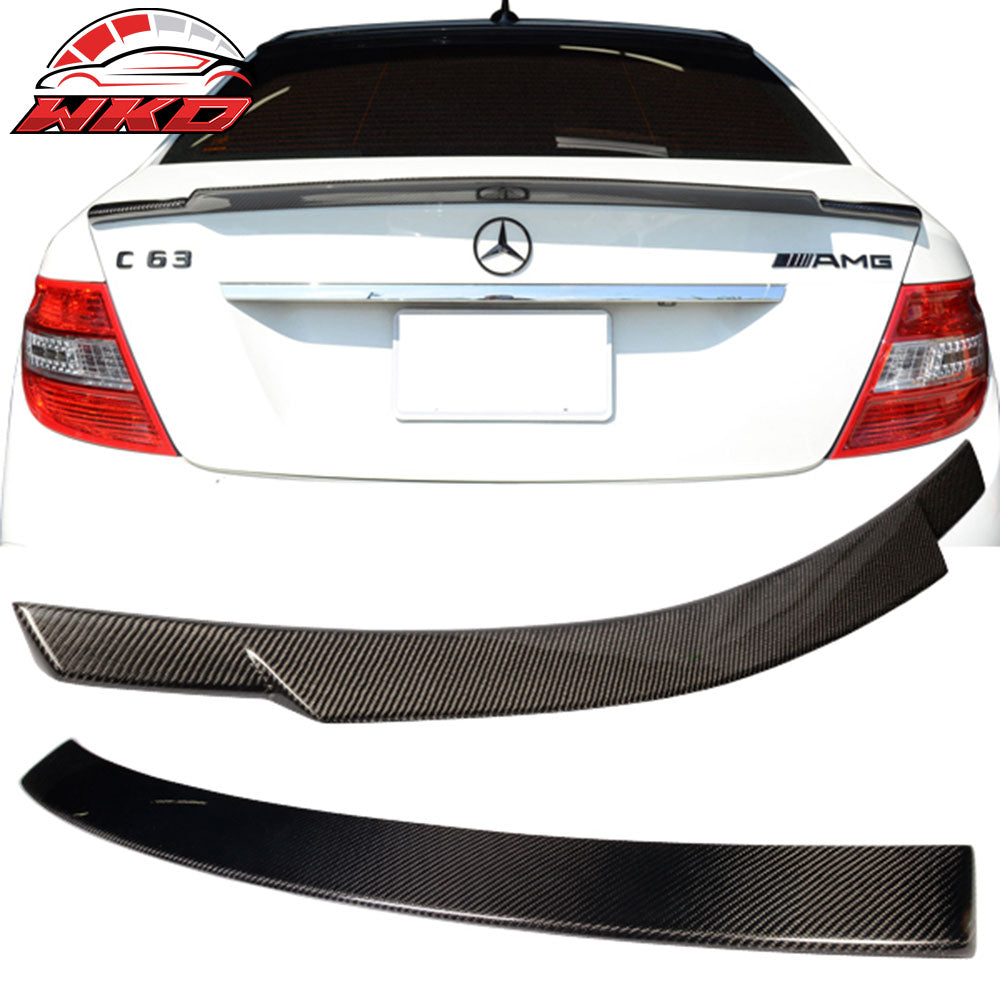 Fits 08-14 Benz C-Class W204 Sedan OE Roof+V Style Trunk Spoiler Carbon Fiber CF