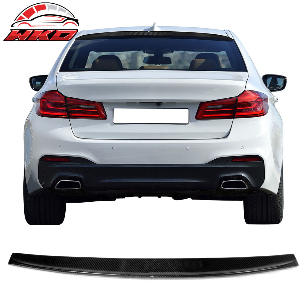 Closeout! Fits 17-23 BMW G30 5-Series Sedan Carbon Fiber Roof Window Spoiler Lip