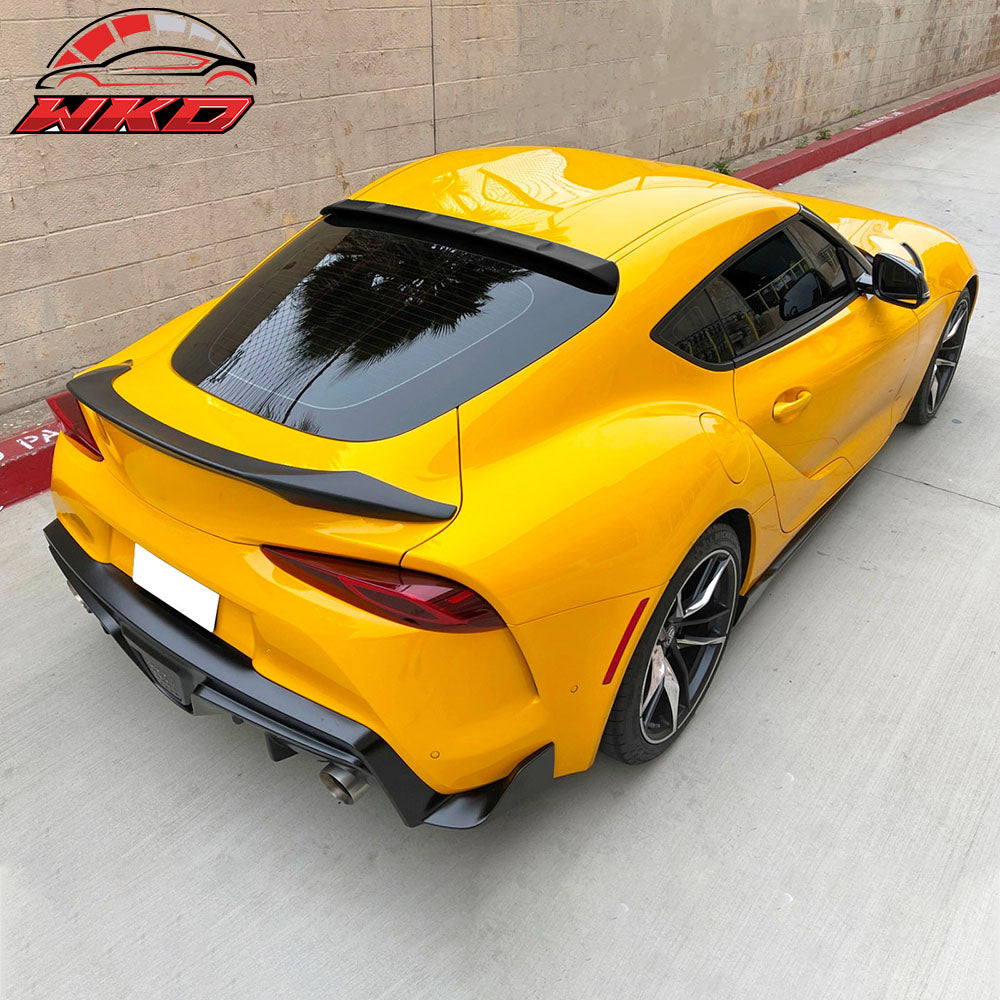 Fits 20-25 Toyota GR Supra V2 Style Rear Roof Spoiler Wing Painted #202 Black