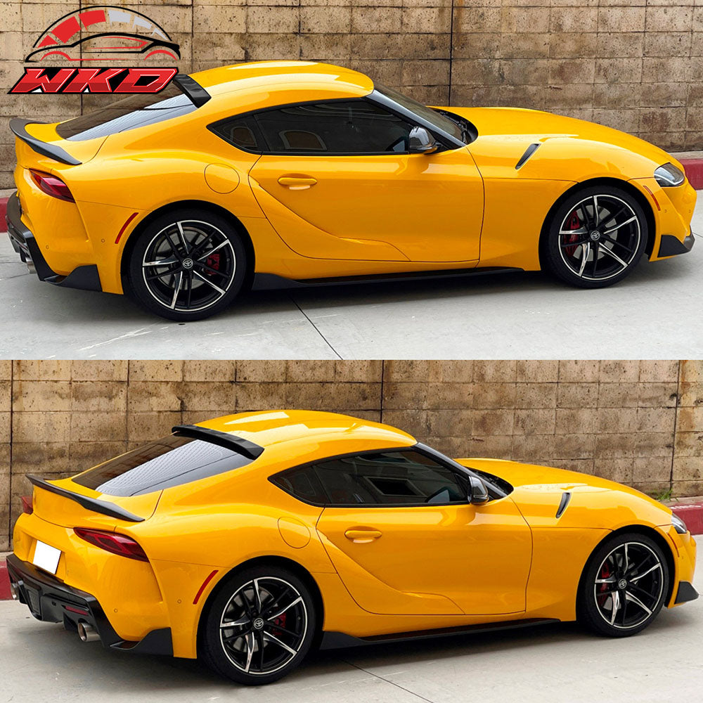 Fits 20-25 Toyota GR Supra V2 Style Rear Roof Spoiler Wing Painted #202 Black