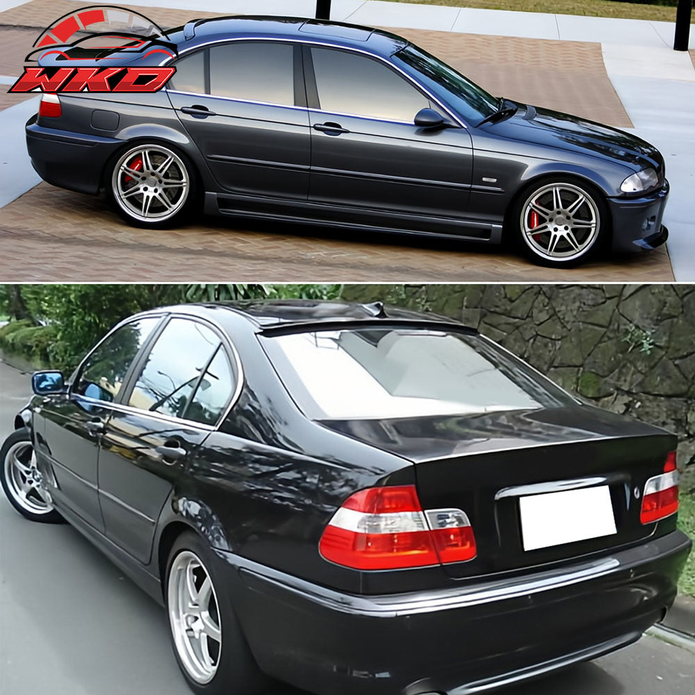 Fits 99-05 BMW E46 3-Series 4-Door AC Style Matte Black Rear Roof Spoiler ABS