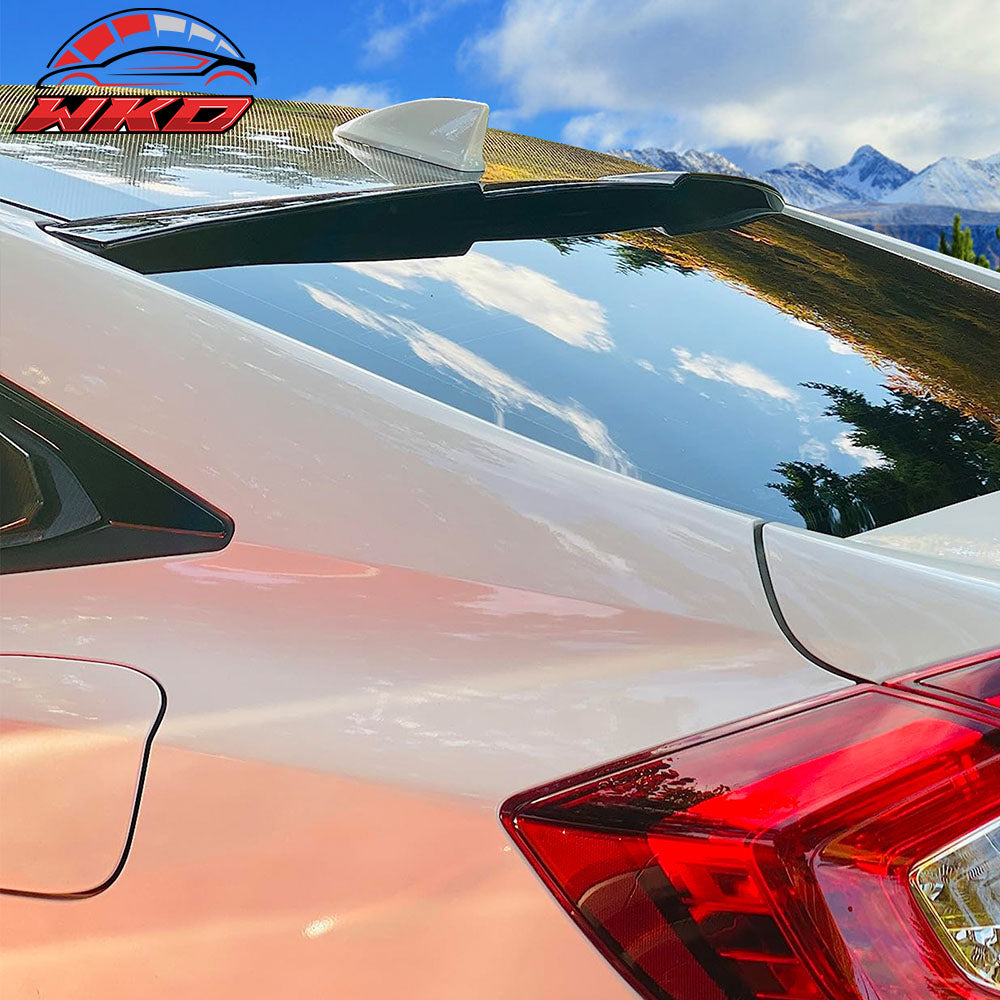 Fits 16-21 Honda Civic 10th Sedan Rear Roof Window Spoiler Wing Unpainted Beige