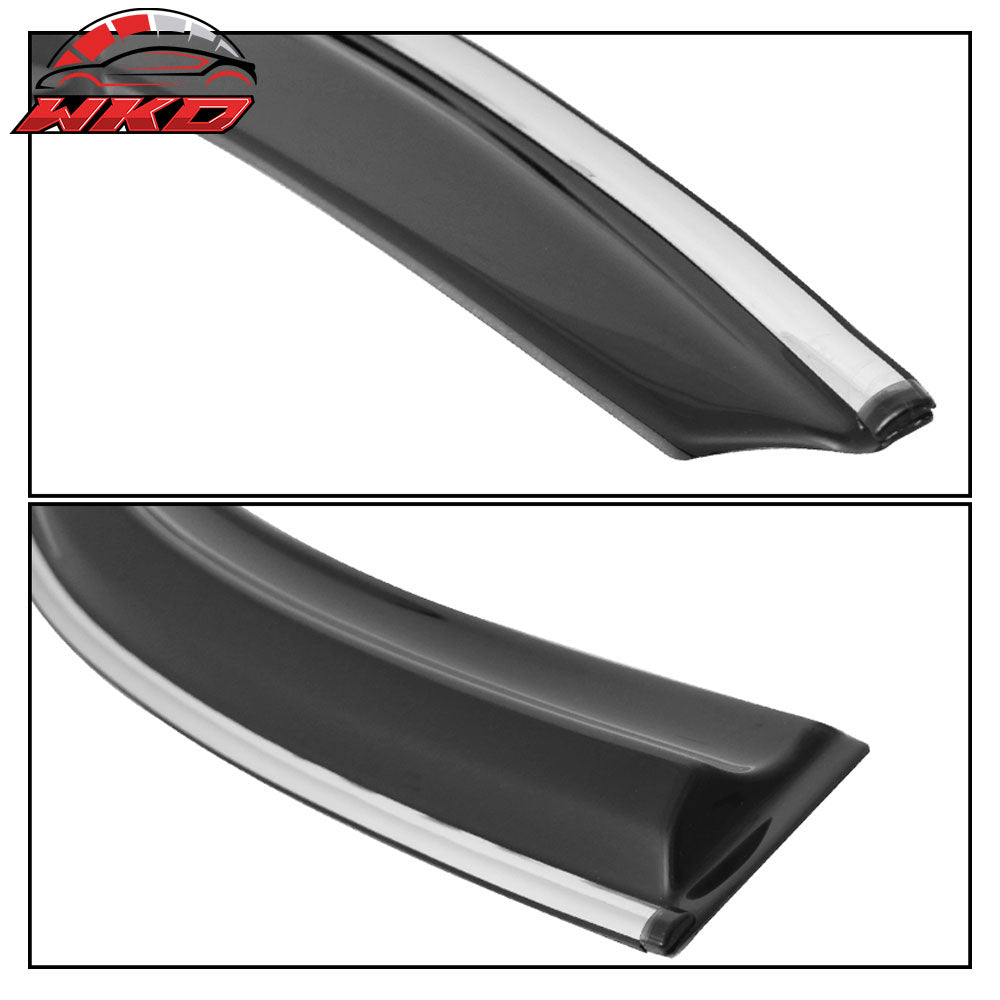 Fits 16-21 Civic X 10th Gen Sedan IKON Roof Spoiler MUG Window Visor Chrome Trim