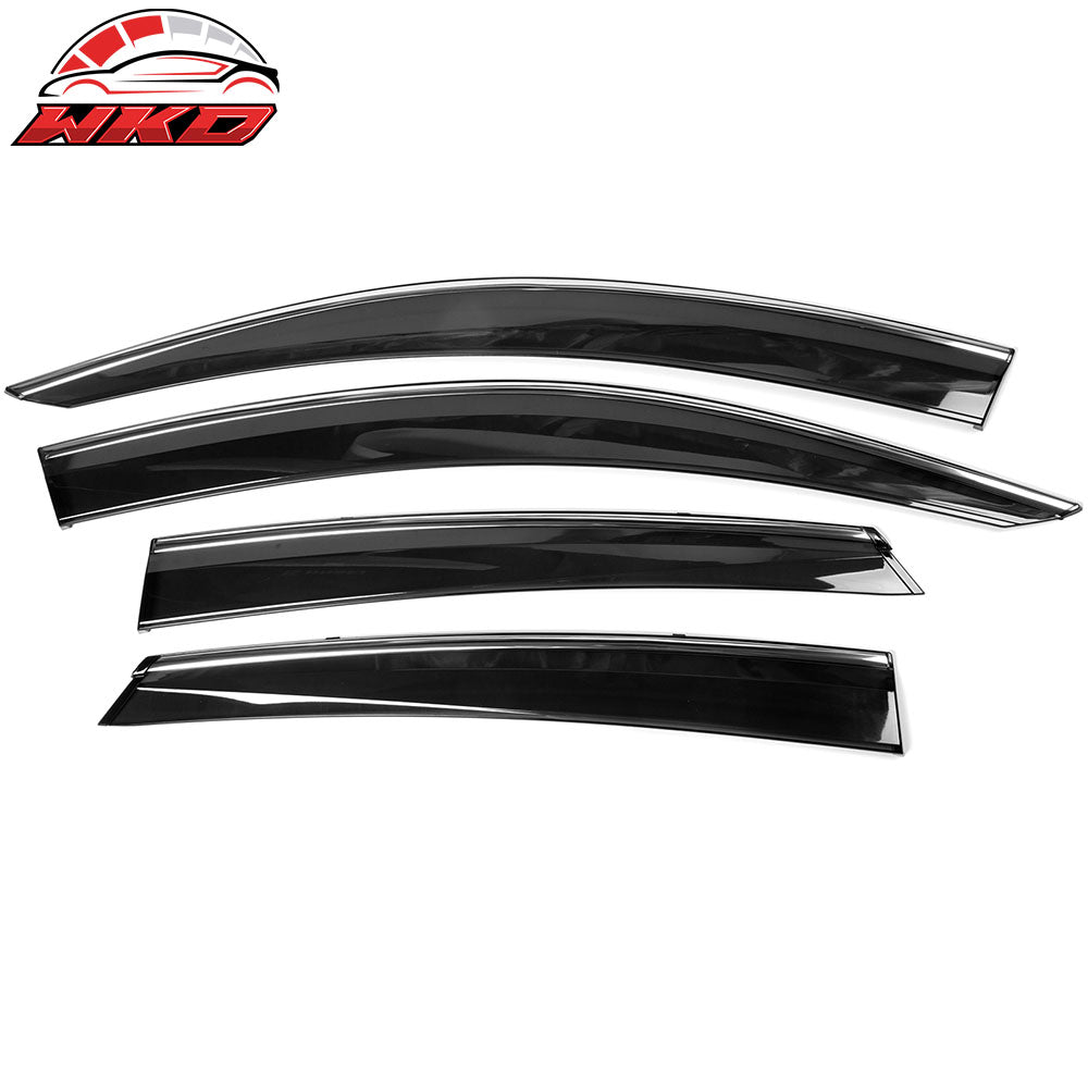 Fits 16-21 Civic 10th Sedan IKON Roof Spoiler + OE Window Visors W/Chrome Trim