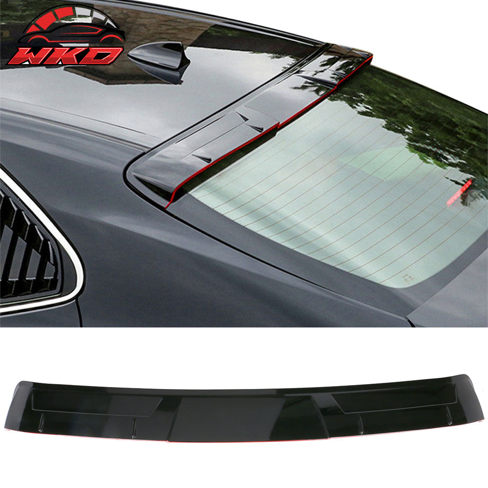 Fits 18-26 Toyota Camry V2 Roof Spoiler Rear Window Wing Gloss Black w/ Red Edge