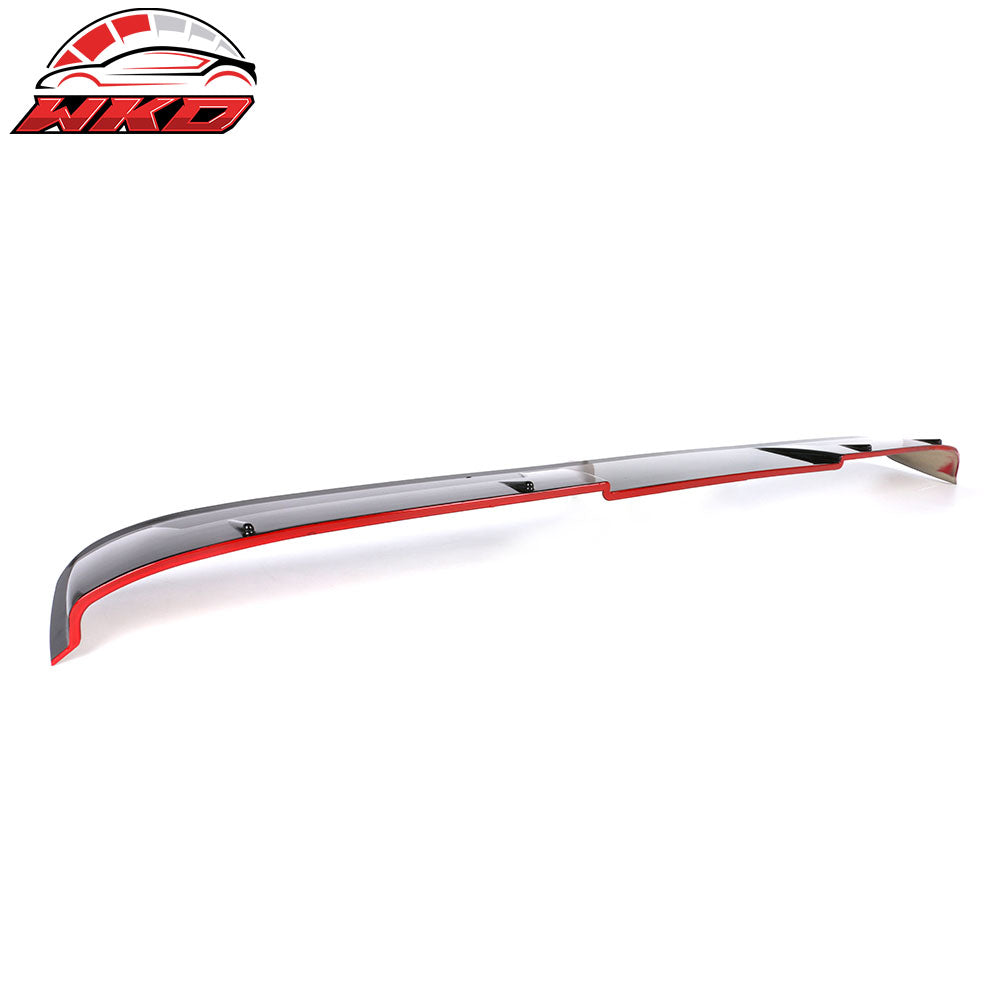 Fits 18-26 Toyota Camry V2 Roof Spoiler Rear Window Wing Gloss Black w/ Red Edge