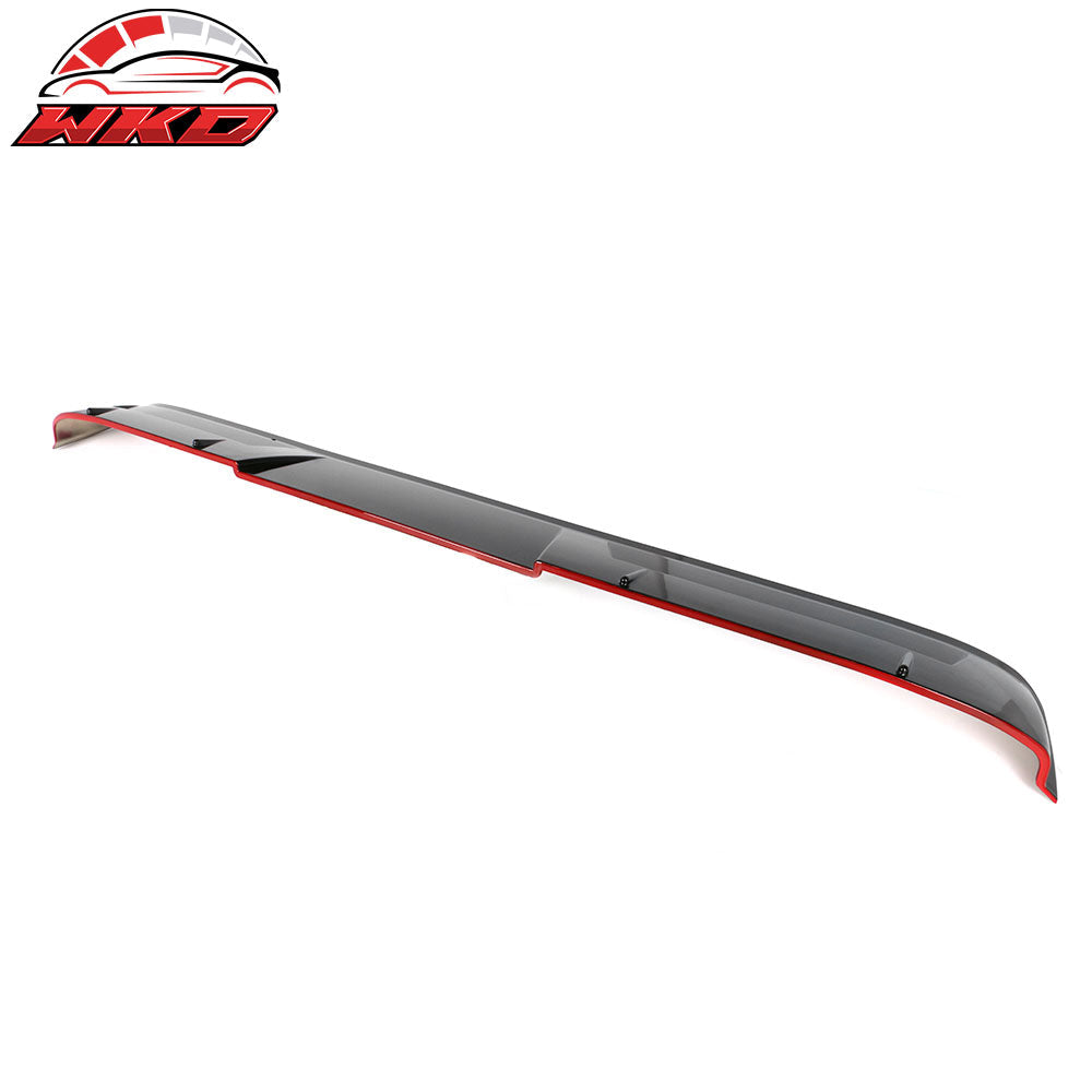 Fits 18-26 Toyota Camry V2 Roof Spoiler Rear Window Wing Gloss Black w/ Red Edge