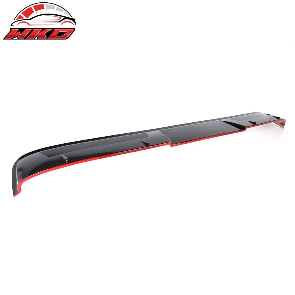 Fits 18-26 Toyota Camry V2 Roof Spoiler Rear Window Wing Gloss Black w/ Red Edge