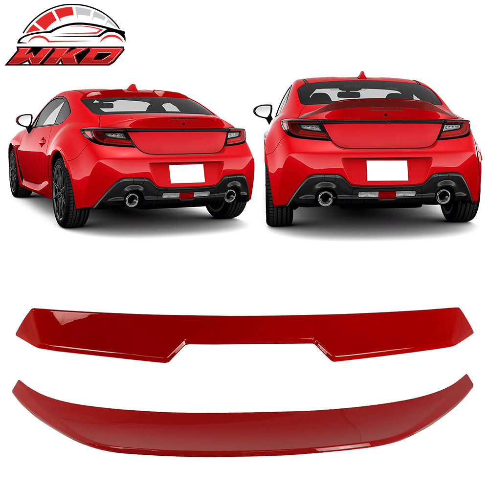 Fits 22-26 Toyota GR86/Subaru BRZ #DCK Red V Style Roof TRD Trunk Spoiler ABS