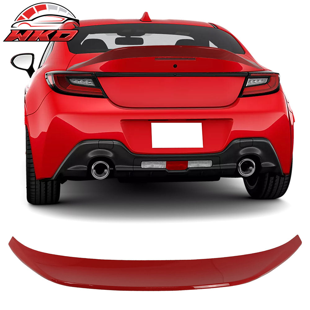 Fits 22-26 Toyota GR86/Subaru BRZ #DCK Red V Style Roof TRD Trunk Spoiler ABS