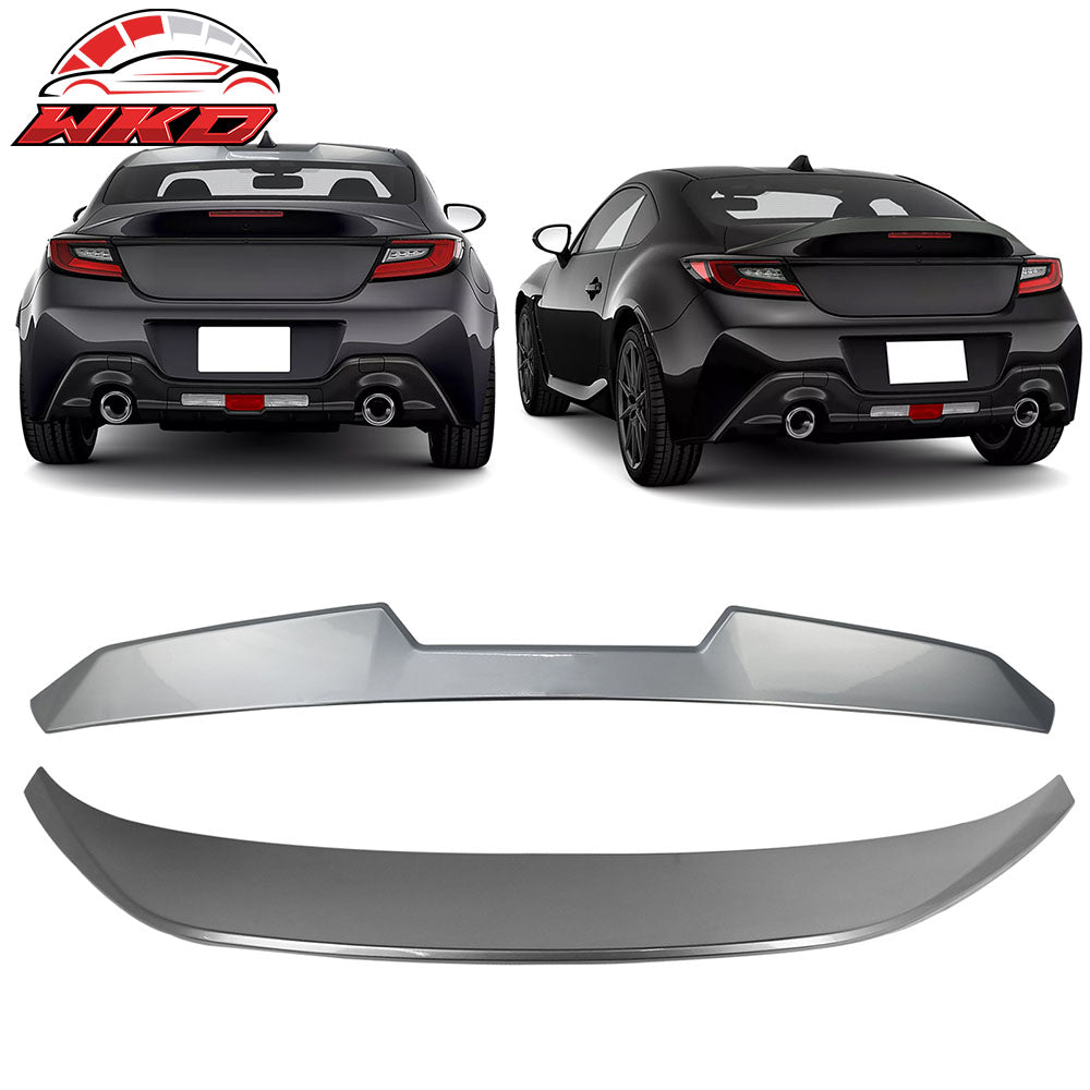 Fits 22-26 Toyota GR86/Subaru BRZ #G1U Silver V Style Roof TRD Trunk Spoiler