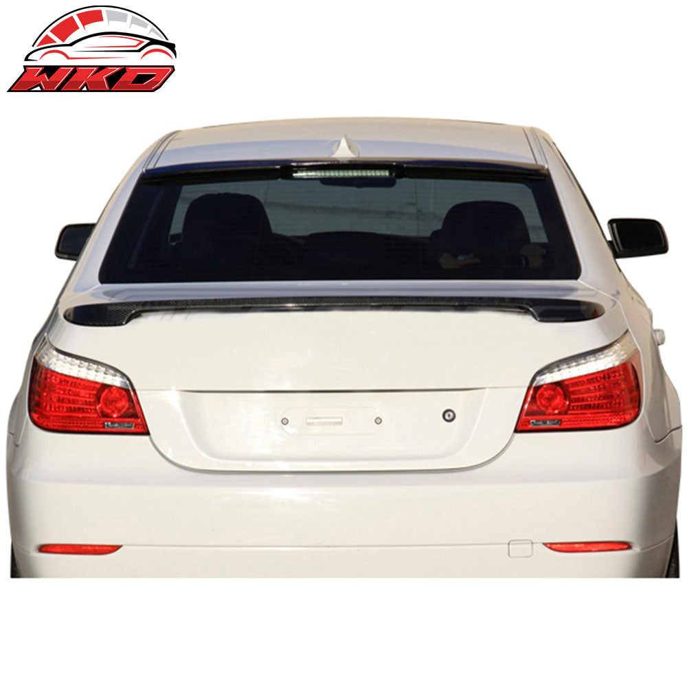 Fits 04-10 BMW E60 5-Series Sedan AMG Style Carbon Fiber CF Rear Roof Spoiler