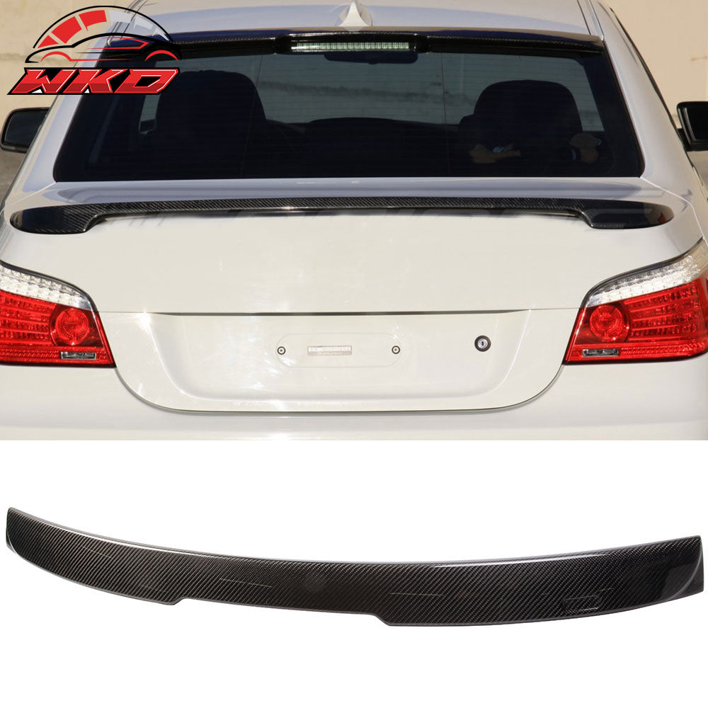 Fits 04-10 BMW E60 5-Series Sedan AMG Style Carbon Fiber CF Rear Roof Spoiler
